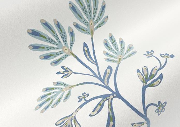 Botanical Velvet, River Blue - Twist&Fit Roman Blind - Image 4